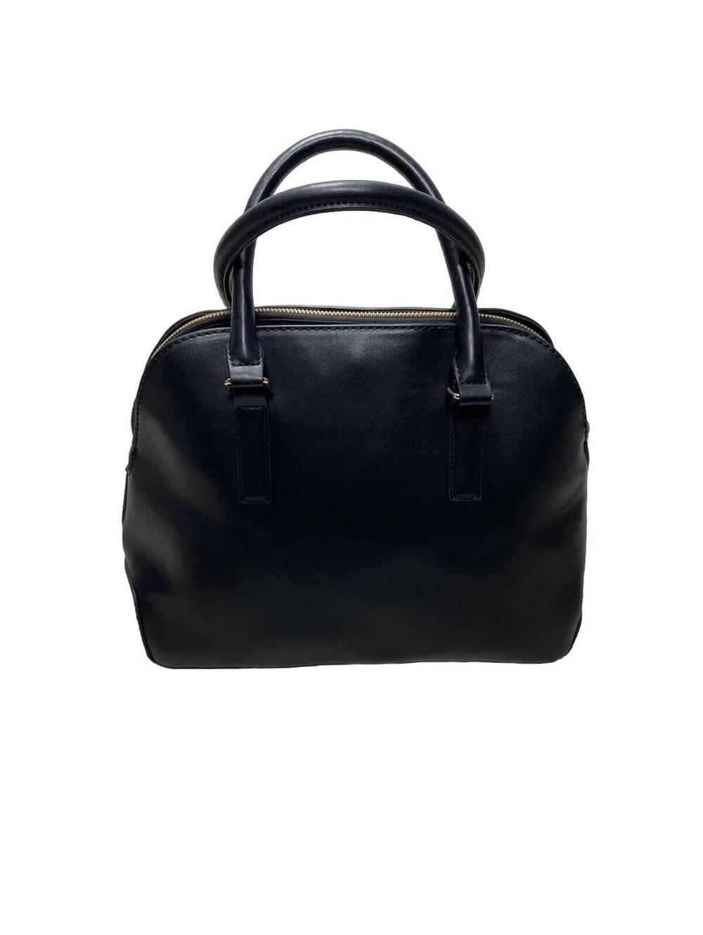 A New Day Black Faux Leather Pleather Double Zip Crossbody Purse Bag GUC